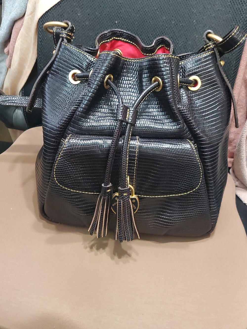 Dooney Santorini Lizard Drawstring